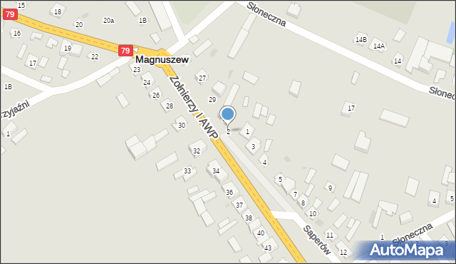 Magnuszew, Saperów, 2, mapa Magnuszew