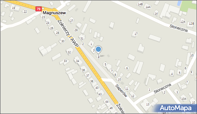 Magnuszew, Saperów, 4, mapa Magnuszew