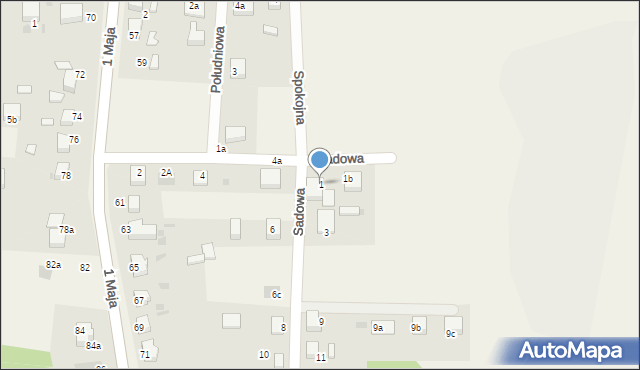 Malczyce, Sadowa, 1, mapa Malczyce