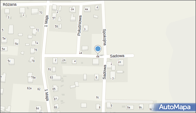 Malczyce, Sadowa, 4a, mapa Malczyce