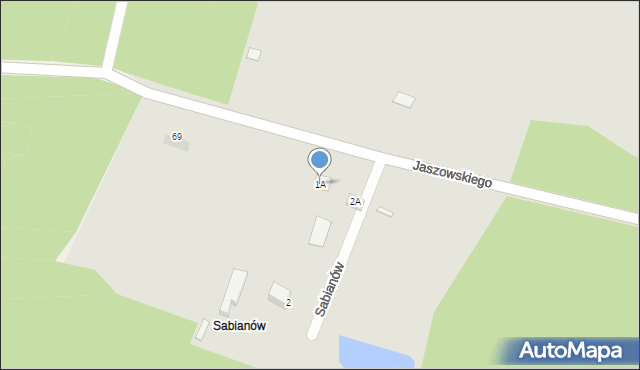 Małogoszcz, Sabianów, 1A, mapa Małogoszcz