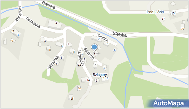 Międzybrodzie Bialskie, Sadowa, 3, mapa Międzybrodzie Bialskie