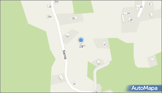Międzybrodzie Bialskie, Sarnia, 22B, mapa Międzybrodzie Bialskie