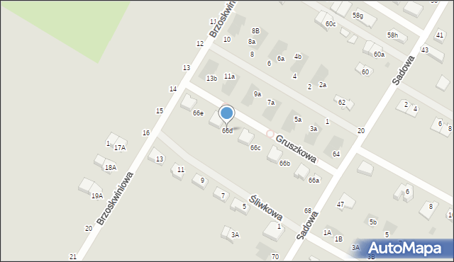 Międzychód, Sadowa, 66d, mapa Międzychód