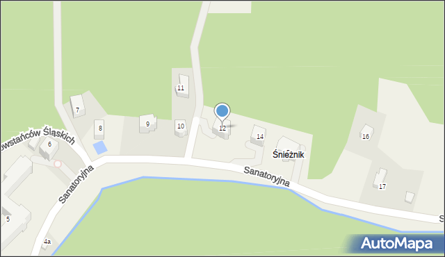 Międzygórze, Sanatoryjna, 12, mapa Międzygórze