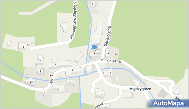 Międzygórze, Sanatoryjna, 2, mapa Międzygórze