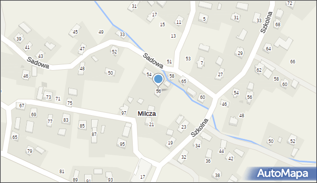 Milcza, Sadowa, 56, mapa Milcza