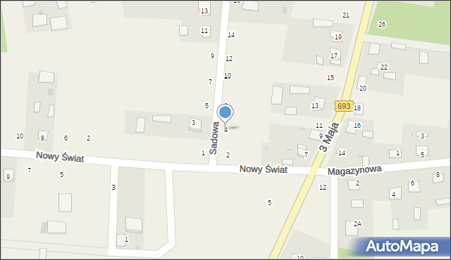 Milejczyce, Sadowa, 4, mapa Milejczyce