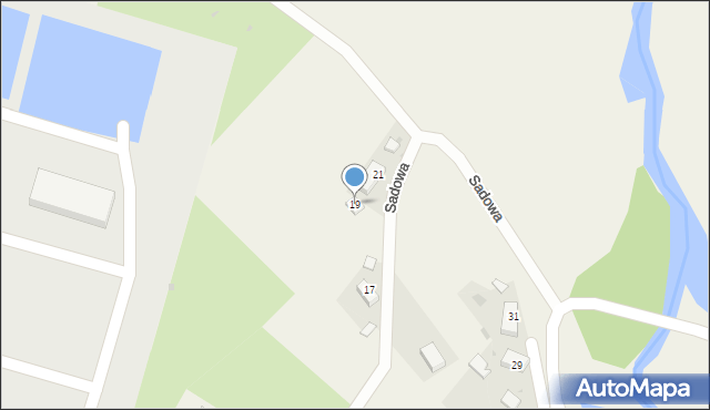 Mokry Dwór, Sadowa, 19, mapa Mokry Dwór