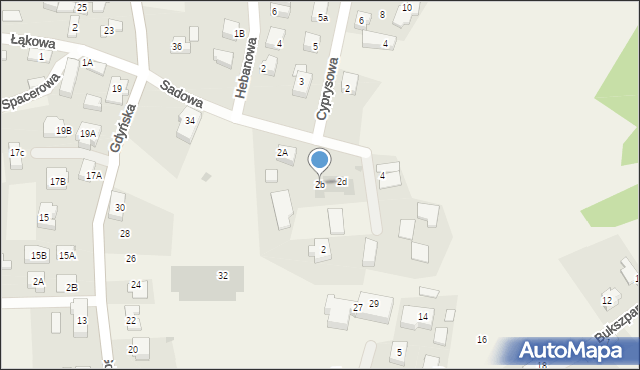 Mosty, Sadowa, 2b, mapa Mosty