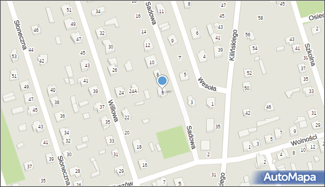 Mrozy, Sadowa, 6, mapa Mrozy