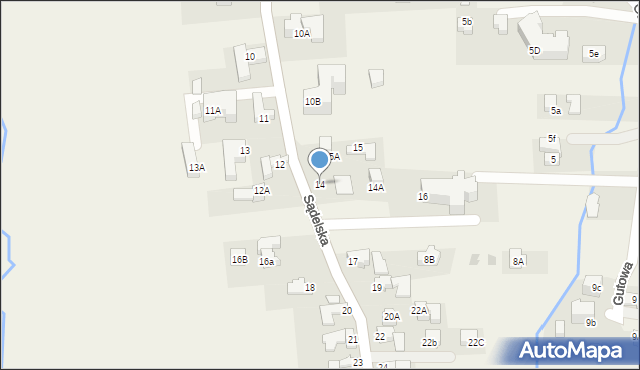 Murzasichle, Sądelska, 14, mapa Murzasichle