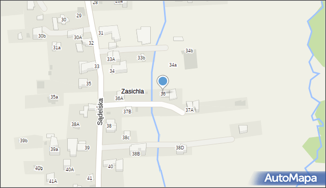 Murzasichle, Sądelska, 36, mapa Murzasichle