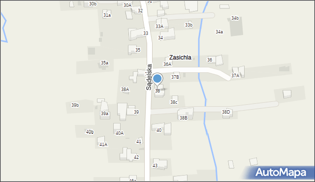 Murzasichle, Sądelska, 38, mapa Murzasichle