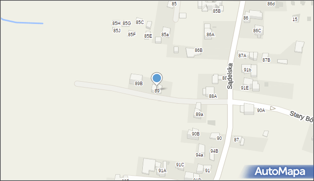 Murzasichle, Sądelska, 89, mapa Murzasichle