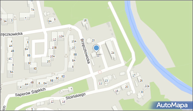 Mysłowice, Saperów Śląskich, 22, mapa Mysłowice