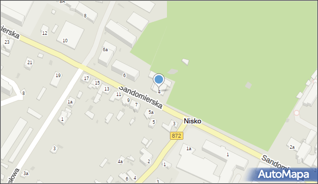 Nisko, Sandomierska, 4, mapa Nisko