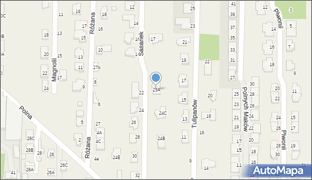 Nowa Wieś, Sasanek, 23A, mapa Nowa Wieś