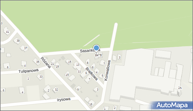Nowa Wieś, Sasankowa, 9A, mapa Nowa Wieś
