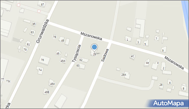 Nowe Miasto Lubawskie, Sadowa, 19, mapa Nowe Miasto Lubawskie