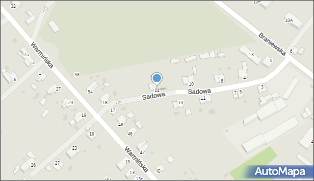 Orneta, Sadowa, 14, mapa Orneta