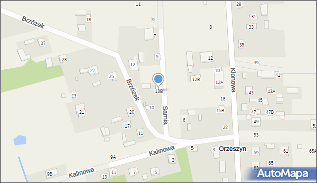 Orzeszyn, Sarnia, 13B, mapa Orzeszyn