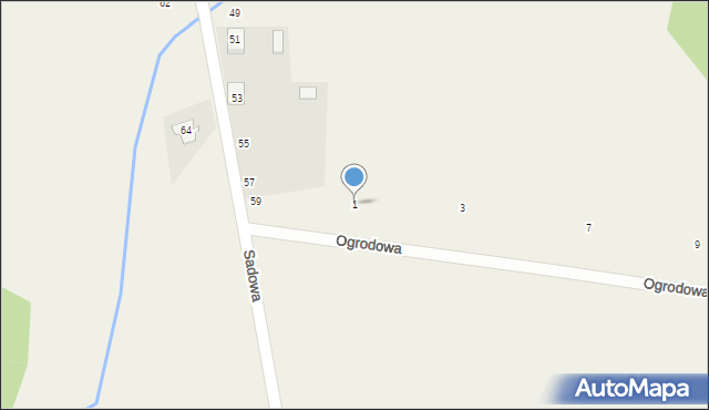 Osiek, Sadowa, 1, mapa Osiek