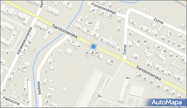 Ostrowiec Świętokrzyski, Sandomierska, 20, mapa Ostrowiec Świętokrzyski