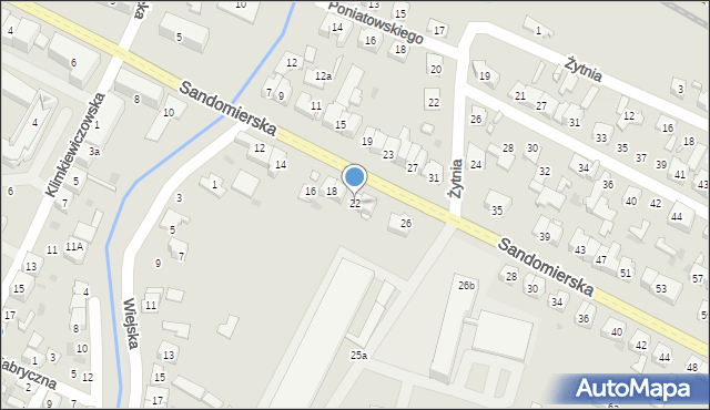 Ostrowiec Świętokrzyski, Sandomierska, 22, mapa Ostrowiec Świętokrzyski