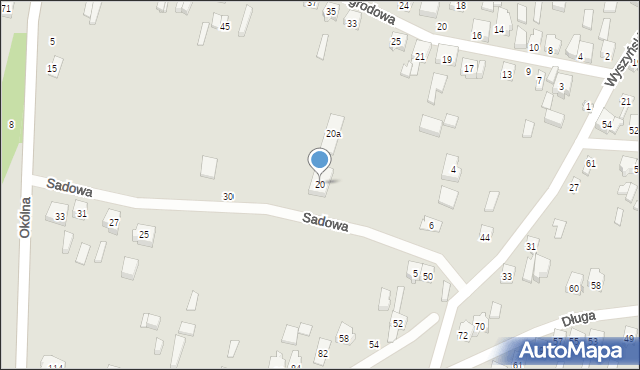 Pajęczno, Sadowa, 20, mapa Pajęczno