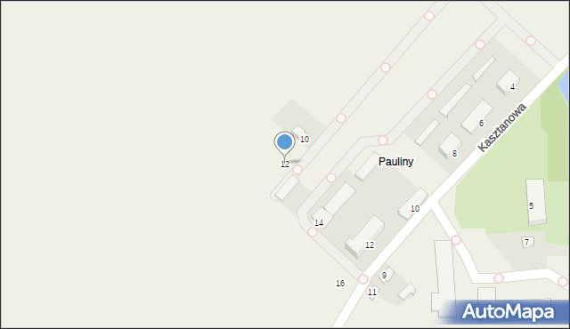 Pauliny, Sąsiedzka, 12, mapa Pauliny