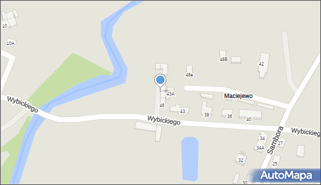 Pelplin, Sambora, 46A, mapa Pelplin