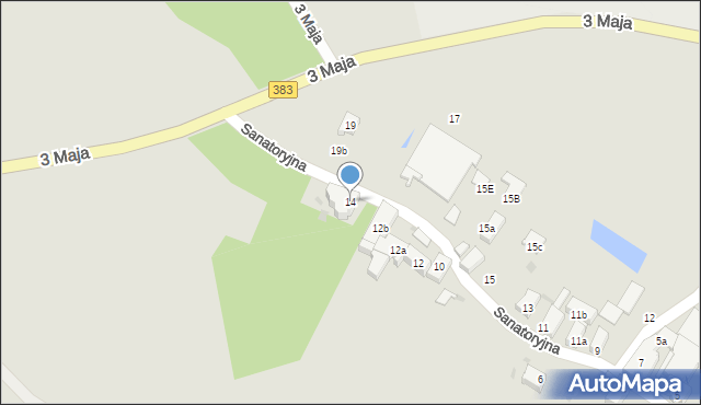 Pieszyce, Sanatoryjna, 14, mapa Pieszyce