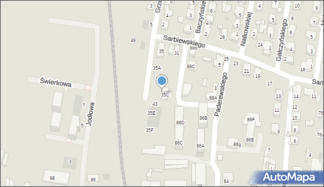 Płońsk, Sarbiewskiego Macieja Kazimierza, ks., 41, mapa Płońsk