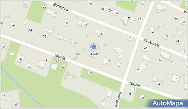 Podkowa Leśna, Sarnia, 42/44, mapa Podkowa Leśna