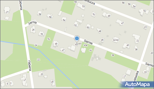 Podkowa Leśna, Sarnia, 45, mapa Podkowa Leśna