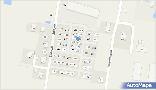 Porosły, Sadowa, 176, mapa Porosły