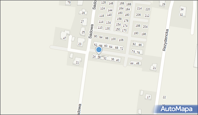 Porosły, Sadowa, 28, mapa Porosły