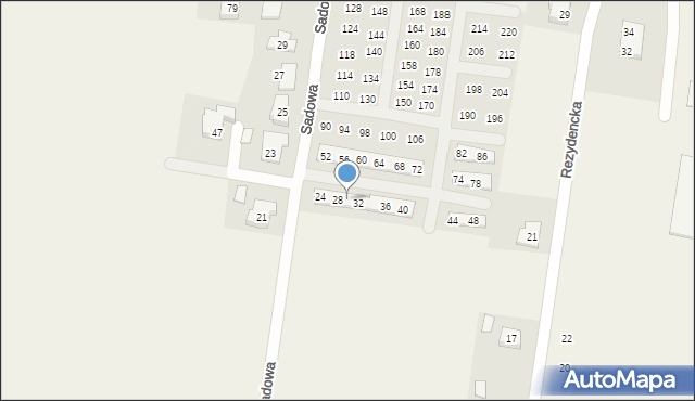 Porosły, Sadowa, 30, mapa Porosły