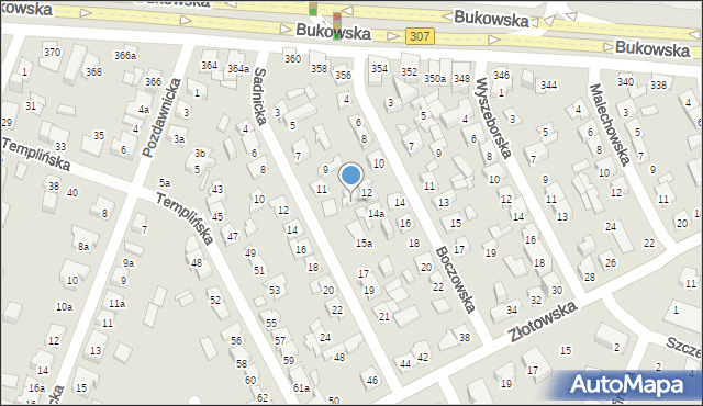 Poznań, Sadnicka, 13, mapa Poznania