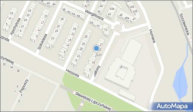 Poznań, Safony, 17, mapa Poznania