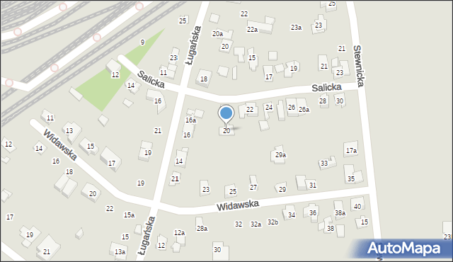 Poznań, Salicka, 20, mapa Poznania