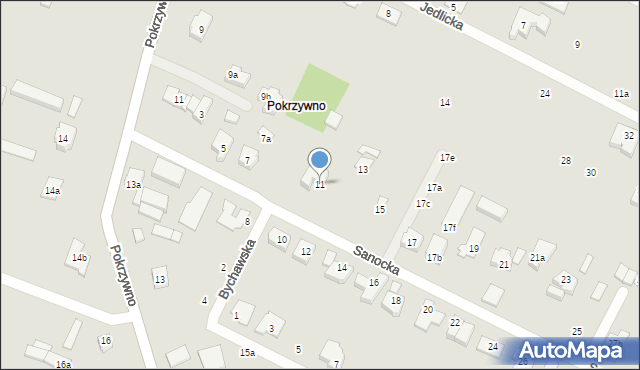 Poznań, Sanocka, 11, mapa Poznania