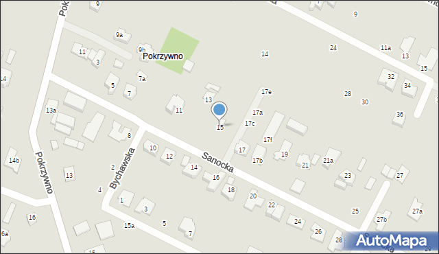 Poznań, Sanocka, 15, mapa Poznania