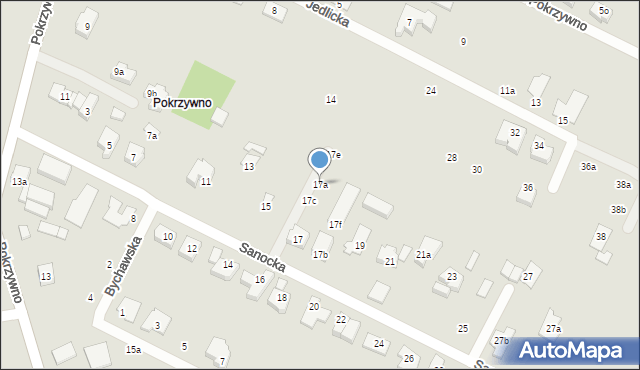 Poznań, Sanocka, 17a, mapa Poznania