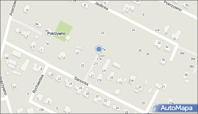 Poznań, Sanocka, 17d, mapa Poznania