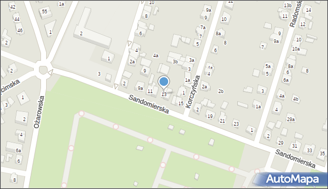 Poznań, Sandomierska, 13, mapa Poznania