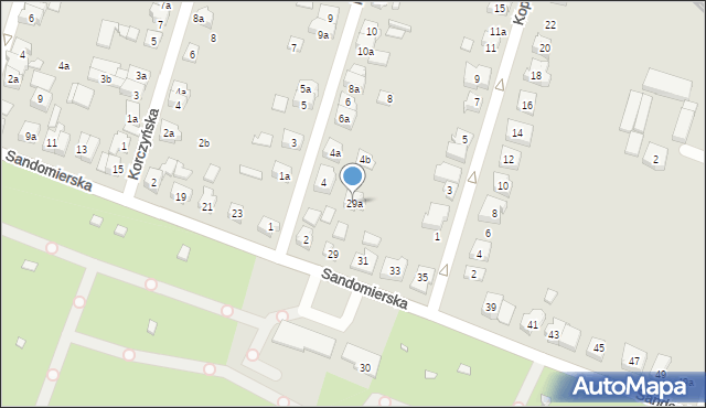 Poznań, Sandomierska, 29a, mapa Poznania