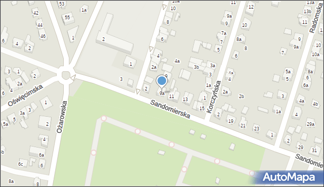 Poznań, Sandomierska, 9a, mapa Poznania