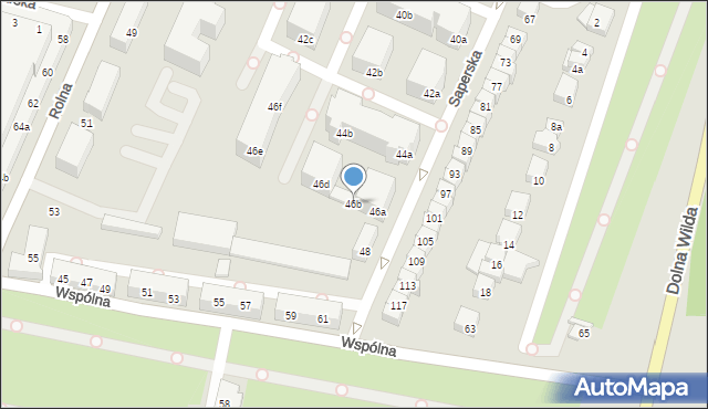 Poznań, Saperska, 46b, mapa Poznania